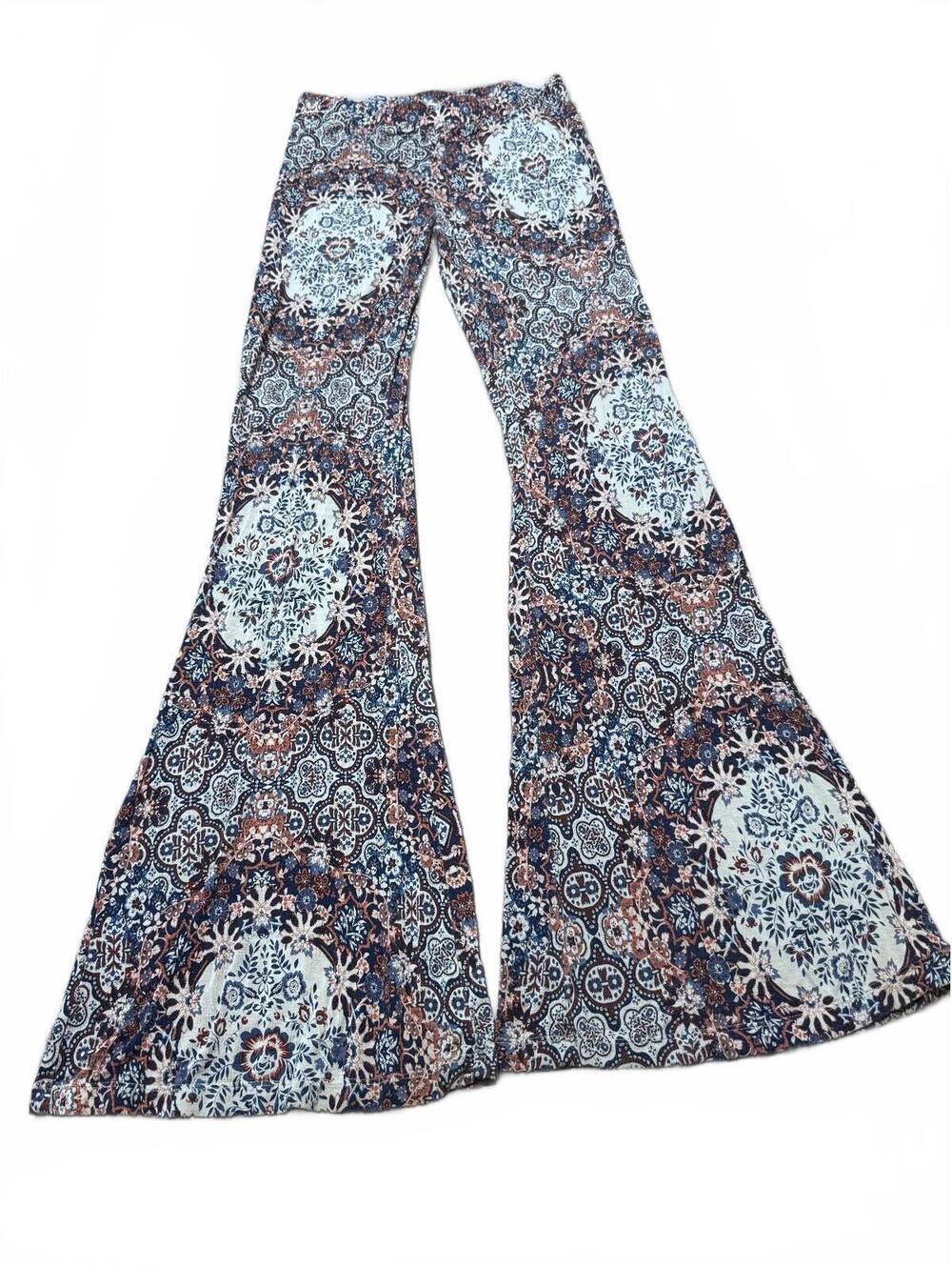 AEO American Eagle Stretch Boho Flare Leggings Mosaic Bell Bottom Pants (S)
